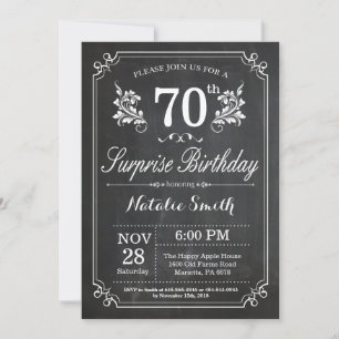 Invitation surprise pour 70e anniversaire sur tabl