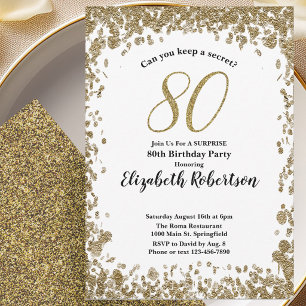 Invitation surprise pour 80e anniversaire noir et