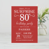 Invitation surprise pour 80e anniversaire rouge (Debout devant)
