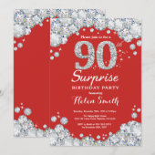 Invitation surprise pour 90e anniversaire Argent D (Devant / Derrière)