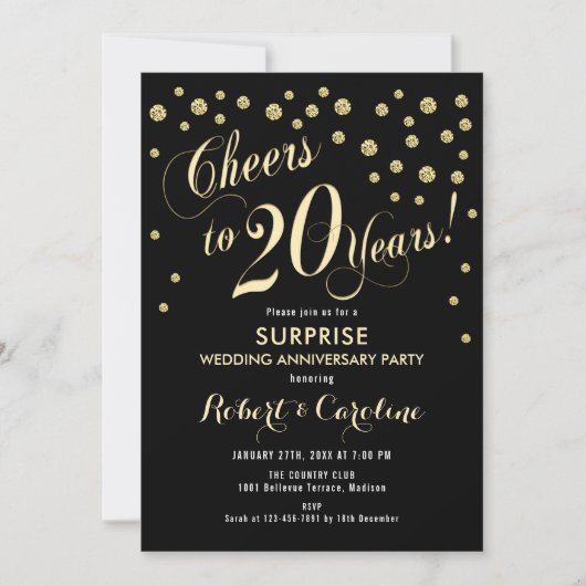 Invitation Surprise pour le 20e anniversaire de mariage - Noi (Devant)