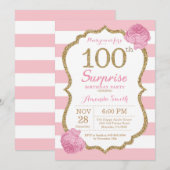 Invitation surprise pour les 100 ans Anniversaire (Devant / Derrière)