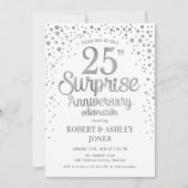Invitation Surprise pour les 25 ans de mariage - Argent & Bla (Devant)