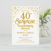 Invitation Surprise pour les 40 ans de mariage - Or et Blanc (Debout devant)