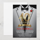 Invitation surprise pour les 40 ans en smoking (Devant / Derrière)