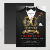Invitation surprise pour les 60 ans en smoking (Devant / Derrière)