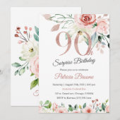 Invitation Surprise pour les 90 ans pour femmes (Devant / Derrière)