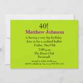 Invitation Surprise Quarantième Anniversaire (Devant)