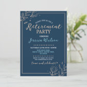 Invitation Surprise Retraite Party Blue Mens Floral femmes (Debout devant)