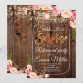 Invitation Surprise Retraite Party, Boho Floral (Devant / Derrière)
