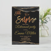 Invitation Surprise Retraite Party, Elegant Gold et Black (Debout devant)