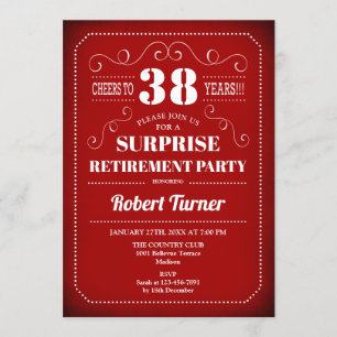 Invitation Surprise Retraite Party - Rouge & Blanc