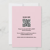 Invitation surprise rose et gris avec QR rsvp (Dos)
