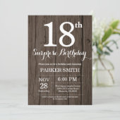 Invitation surprise rustique pour 18 ans (Debout devant)