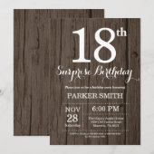 Invitation surprise rustique pour 18 ans (Devant / Derrière)