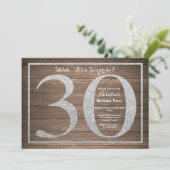 Invitation surprise rustique pour 30 ans Argent (Debout devant)