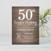 Invitation surprise rustique pour 50e anniversaire (Debout devant)