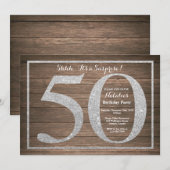 Invitation surprise rustique pour 50e anniversaire (Devant / Derrière)