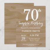 Invitation surprise rustique pour 70e anniversaire (Devant / Derrière)