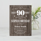 Invitation surprise rustique pour 90e anniversaire (Debout devant)