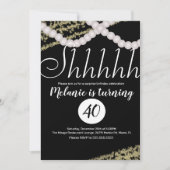 Invitation Surprise Shhhhh Pearl Foil fête d'anniversaire (Devant)