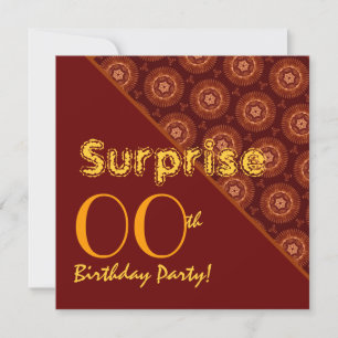 Invitation SURPRISE Toute année Anniversaire Gold Sienna Suns