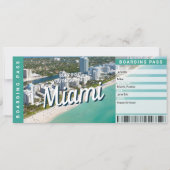 Invitation Surprise Trip to Miami Gift Boarding Pass Card (Devant)