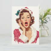 Invitation Surprised Retro Christmas Pin-Up (Debout devant)