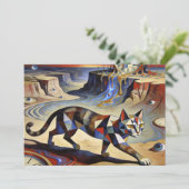 Invitation Surreal Cat Melting Clocks Dali Picasso Inspired (Debout devant)