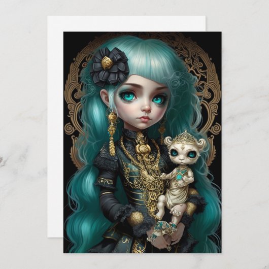 Invitation Surréalisme Pop, Gothique, Fille Basse (Devant / Derrière)