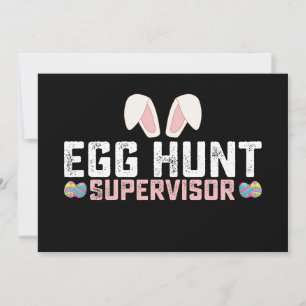 Invitation Surveillant de chasse aux œufs Lapin de Pâques drô