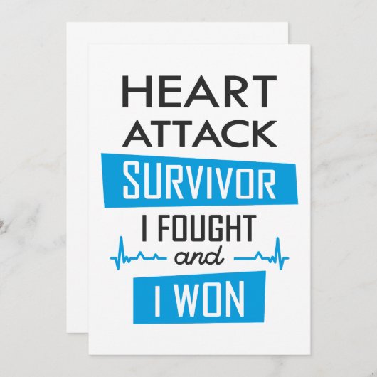 Invitation Survivant de l'attaque cardiaque, je me suis battu (Devant / Derrière)