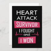 Invitation Survivant de l'attaque cardiaque, je me suis battu (Devant / Derrière)