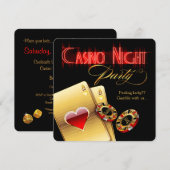 Invitation Susanne Vegas Casino Night Anniversaire (Devant / Derrière)