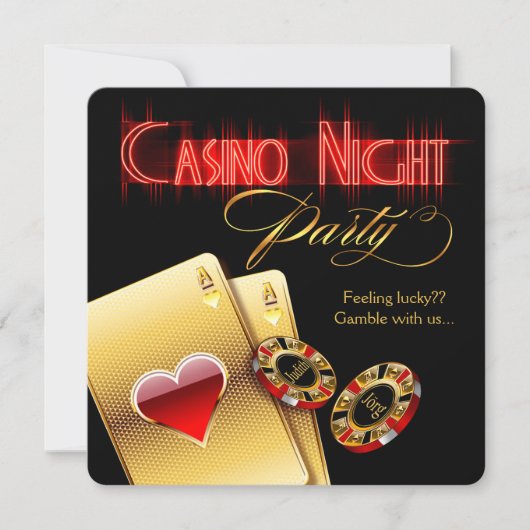 Invitation Susanne Vegas Casino Night Anniversaire (Devant)