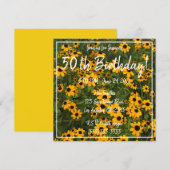 Invitation Susans aux yeux noirs Photo florale 50e anniversai (Devant / Derrière)