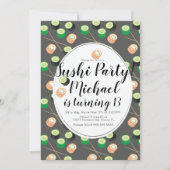 Invitation Sush Rolls Grey Anniversaire Hibachi Restaurant (Devant)