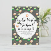 Invitation Sush Rolls Grey Anniversaire Hibachi Restaurant (Debout devant)