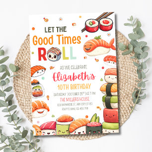Invitation Sushi Anniversaire Invitation, thème alimentaire A