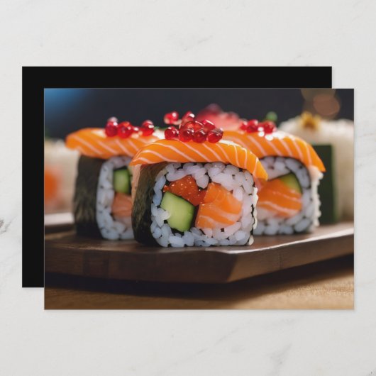 Invitation sushi bokeh (Devant / Derrière)