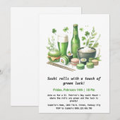 Invitation Sushi de la Saint-Patrick – Roulez dans le vert ! (Devant / Derrière)