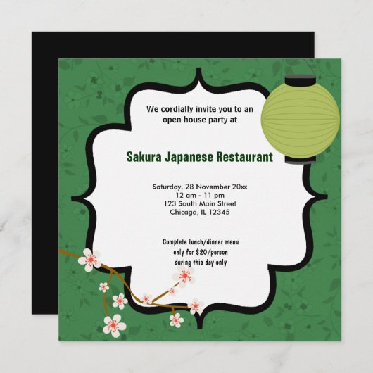 Invitation Sushi Open House (Devant / Derrière)