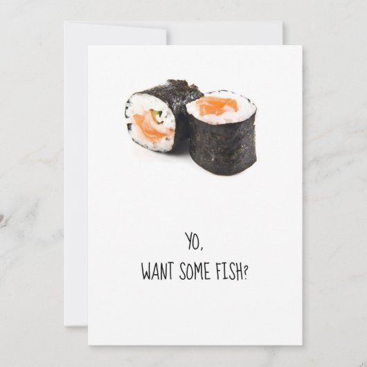 Invitation Sushi party invitation, humour de poisson amusant (Devant)