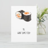 Invitation Sushi party invitation, humour de poisson amusant (Debout devant)