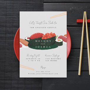 Invitation Sushi Pré Mariage Gray