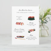 Invitation Sushi Pré Mariage Party Blanc (Debout devant)