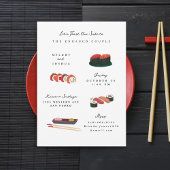 Invitation Sushi Pré Mariage Party Blanc