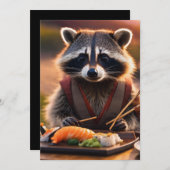 invitation sushi raccoon (Devant / Derrière)