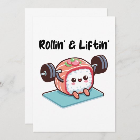 Invitation Sushi Roll Lifting Weights (Devant / Derrière)