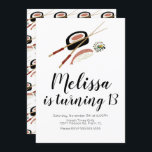 Invitation Sushi Roll Saumon Ado Anniversaire Hibachi Restaur<br><div class="desc">Illustration de Sushi Roll Invitations Conçu par Dream Big Digital Design</div>